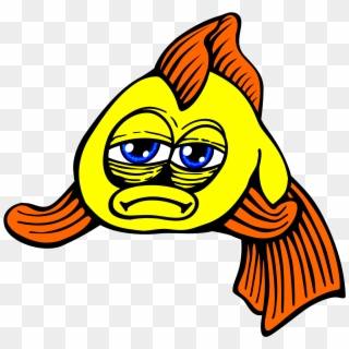 Goldfish - Cartoon Sad Fish Png, Transparent Png