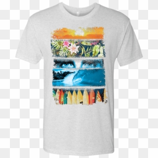 Surfing 'abstract Surfer' Crew Neck T-shirt - T-shirt, HD Png Download