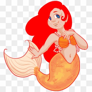 This Free Icons Png Design Of Redhead Mermaid With, Transparent Png