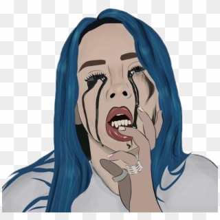 Gif Crying Sad Aesthetic Cartoon Drawings Png Gif Crying - Billie Eilish Party's Over, Transparent Png