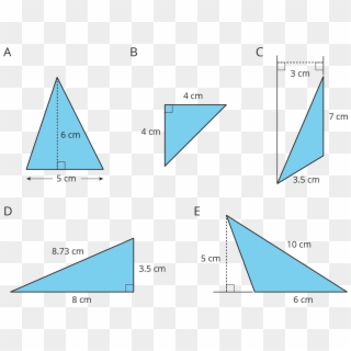 Five Triangles, All Measurements In Centimeters - 3cm 4cm 6cm Triangle, HD Png Download