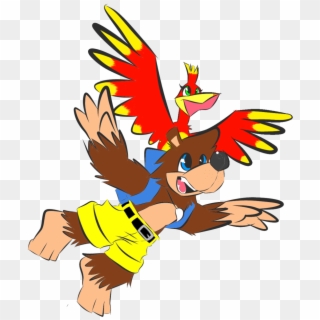 Banner Royalty Free Library And Kazooie Take Flight - Cartoon, HD Png Download