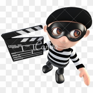 Burglar Clipart Theives - 3d Funny Cartoon Burglar Thief Holding, HD Png Download