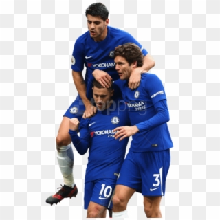 Free Png Download Eden Hazard, Alvaro Morata & Marcos - Michy Batshuayi Png, Transparent Png