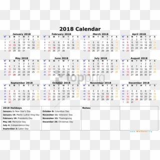Free Png Calendar 2018 South Africa Png Image With - Excel 2018 Calendar With Holidays, Transparent Png