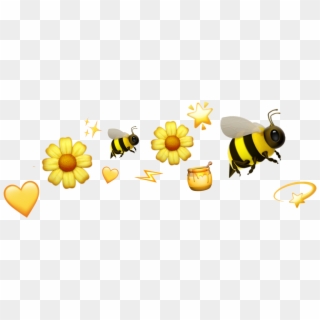 Bee With Crown Emoji Png Bee With Crown Emoji - Bee, Transparent Png