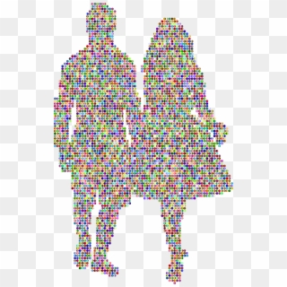 This Free Icons Png Design Of Prismatic Couple Holding - Couple Holding Hands Drawing, Transparent Png