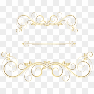 Free Png Download Gold Ornaments Decorative Clipart - Ornament Line Png Gold, Transparent Png
