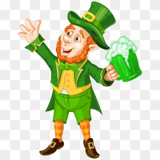 St Patrick Day Leprechaun With Green Beer Transparent - St Patrick's Day Leprechaun Png, Png Download