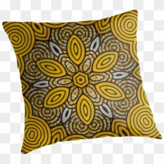 African Print Starburst-yellow - Cushion, HD Png Download