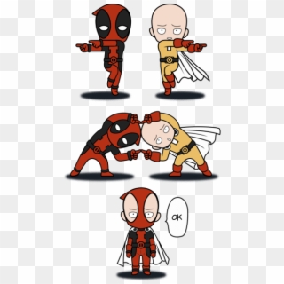 Deadpool Fuses With Saitama - T Shirt One Punch Man Deadpool, HD Png Download