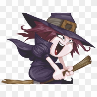 Witch Hat Clipart Small - Ведьма На Метле Картинки, HD Png Download