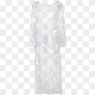 White Flare Sleeve Sheer Lace Maxi Dress Cheap Free - Gown, HD Png Download