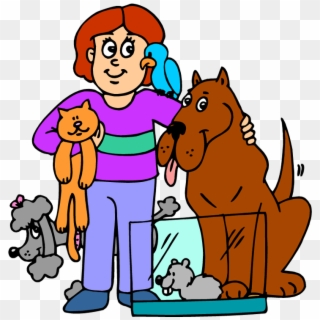 Caring Loving Others Cliparts Png - Cartoon Person With Animals, Transparent Png