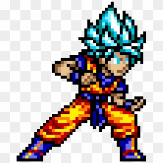 Goku - Goku Super Saiyan Blue Pixel Art, HD Png Download