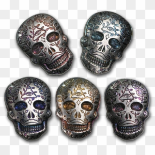 2 Oz Hand Poured Silver Skull - Skull, HD Png Download