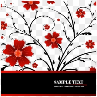 Floral Background Vector Graphics - Free Red Floral Background, HD Png Download