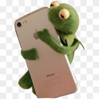 #kermit #ugly #sticker #kermitthefrog - Kermit The Frog Hugging Phone, HD Png Download