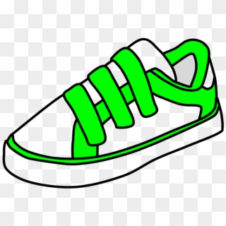Sneakers, Velcro, White, Bright Green, Png - Velcro Shoes Clipart Black And White, Transparent Png