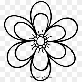 Free Flower Sketch Pull Material, Sketch, Black And - Small Flower Drawings, HD Png Download