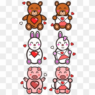 Valentine Day Gift Bear Bunny Png And Vector Image - Valentine's Day, Transparent Png