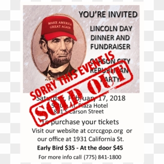Lincoln Day Dinner Sold Out - Poster, HD Png Download