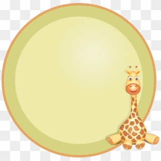 Doughnut Clipart Cute Circle Border - Giraffe, HD Png Download