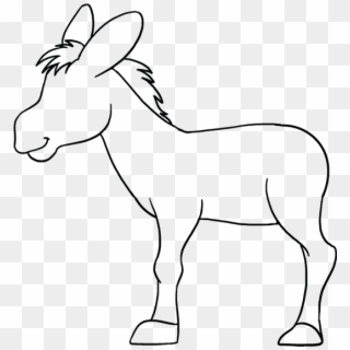 Drawing Donkey Face - Donkey Drawing Easy, HD Png Download