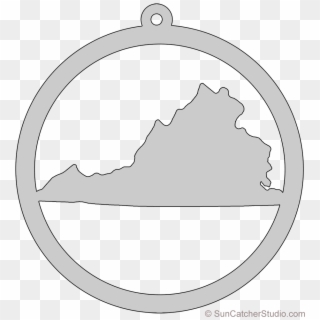 Virginia Map Circle Free Scroll Saw Pattern Shape State - Circle, HD Png Download