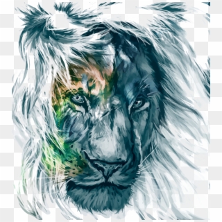 Beast Vector Lion - Watercolor Lion Drawing Vector, HD Png Download