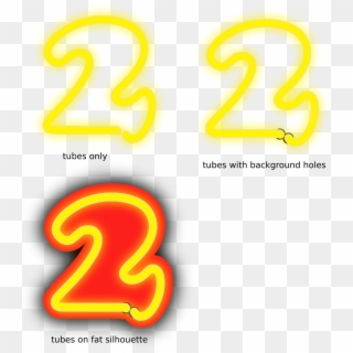 Two 2 Number Font Neon Png Image - Neon Numeral 6, Transparent Png