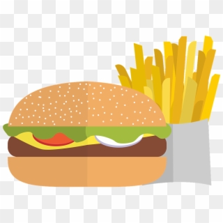 Hamburger And Fries - Hamburger And Chip Clipart, HD Png Download