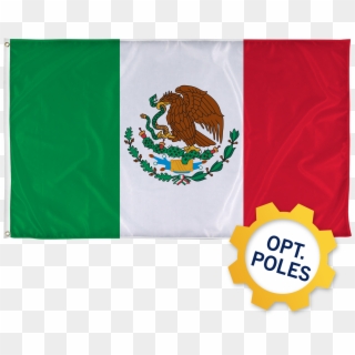 Mexico Flag W/ Optional Flagpole - Mexican Flag Easy Drawing, HD Png Download