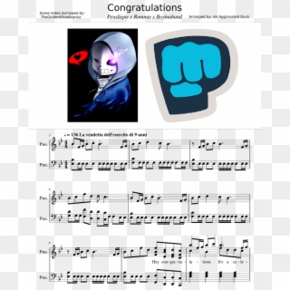 Boyinaband X Roomieofficial Sheet Music For Piano Download - Congratulations Pewdiepie Sheet Music, HD Png Download