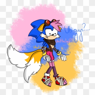 Sonic, Amy And Tails Fusion [sonic Boom] By Zendpixie - Sonic Knuckles Tails Amy Fusion, HD Png Download