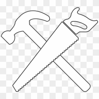 Gavel Svg Black - White Hammer And Saw, HD Png Download