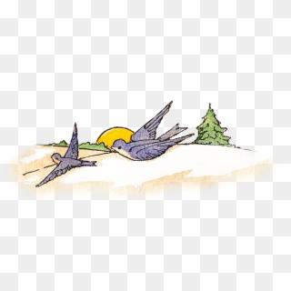 Tree With Flyinh Birds Png, Transparent Png