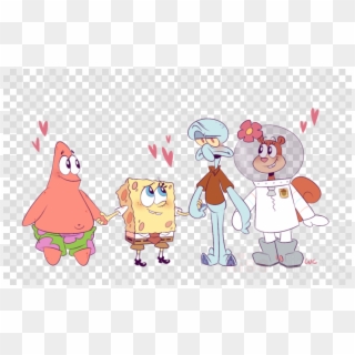 spongebob and patrick and squidward and sandy