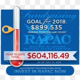 Rapac Fundraising Thermometer 2018 July - Graphic Design, HD Png Download