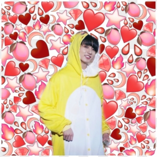 Bts Jungkook Bunny Kookie Sticker Png Bts Jung Kook - Purple Emoji Background, Transparent Png