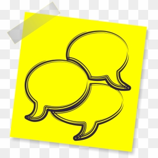 Yellow Post Note With Speech Bubbles - Speech Bubble Clipart, HD Png Download