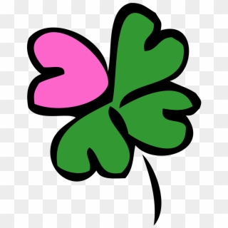 Four Leaf Clover With A Heart , Png Download - Four Leaf Clover With Hearts, Transparent Png