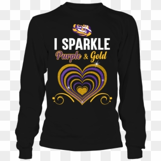 I Sparkle Purple Gold Lsu Tigers Shirt - Queens Are Born In October T Shirt, HD Png Download