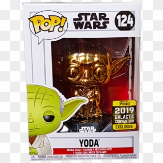 Yoda Gold Chrome Swc 2019 Exclusive Pop Vinyl Figure - Star Wars, HD Png Download