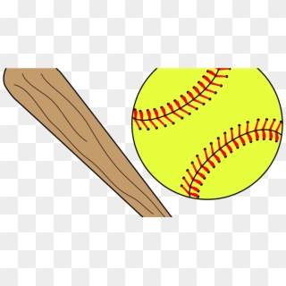 Softball And Bat Clipart, HD Png Download