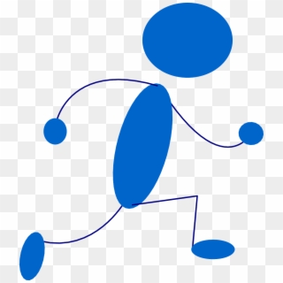Stickman Stick Figure Running Png Image - Blue Man Clip Art, Transparent Png