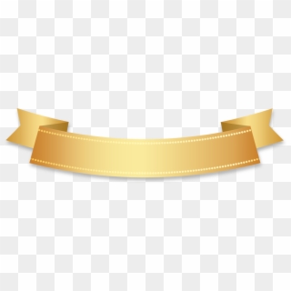 Golden Ribbon Banner Down Arc With Fold Wedge End - Circle, HD Png Download