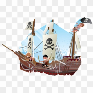 Cartoon Pirate Ship - 海盗 船, HD Png Download