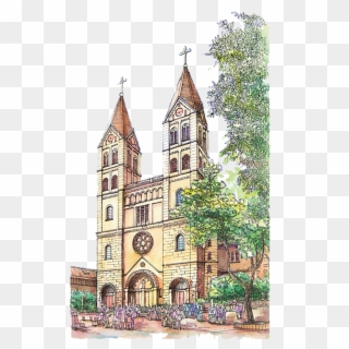 Catholic Drawing Parish Church - Catholic Church Png, Transparent Png
