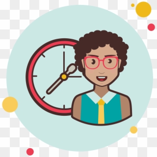 Lady With A Clock Icon - Icon, HD Png Download
